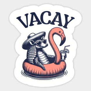 Vacay - Floating Armadillo Sticker